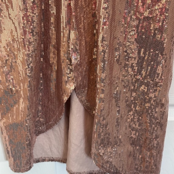 Express Sequin Dress in Rose Gold - Picture 2 of 5